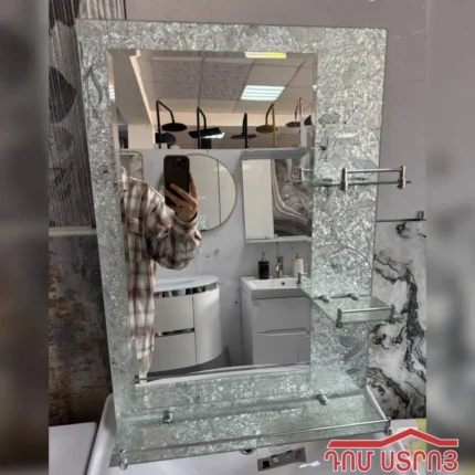 DS-3-9 հայելի դարակով  արծաթ+ցինկ 50*70