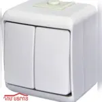 DS-108-4 անջատիչ դրսի 2 տեղ սպիտակ