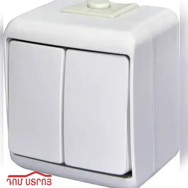 DS-108-4 անջատիչ դրսի 2 տեղ սպիտակ — Ապրանքի նկար 1