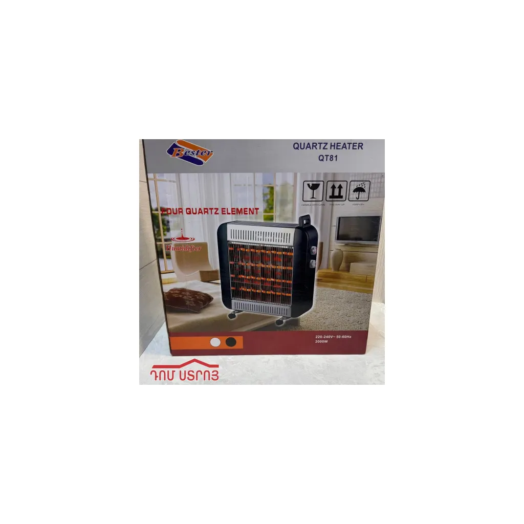 DS-116-6 էլ.տաքացուցիչ սպիտակ սև արծաթագույն 2000Վտ QT81