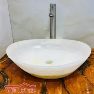 լվացարան օվալ Light Marble/կաթնագույն մարմար 1-3
