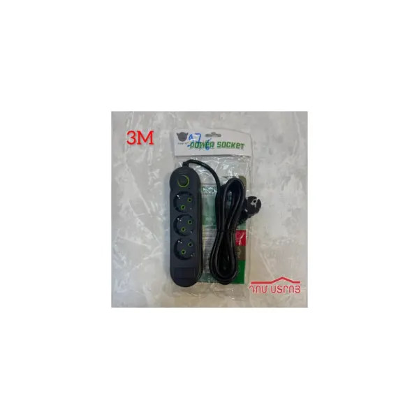 DS-97-6 երկարացմ.լար 3M անջատիչով 3 տեղ սև — Ապրանքի նկար 1