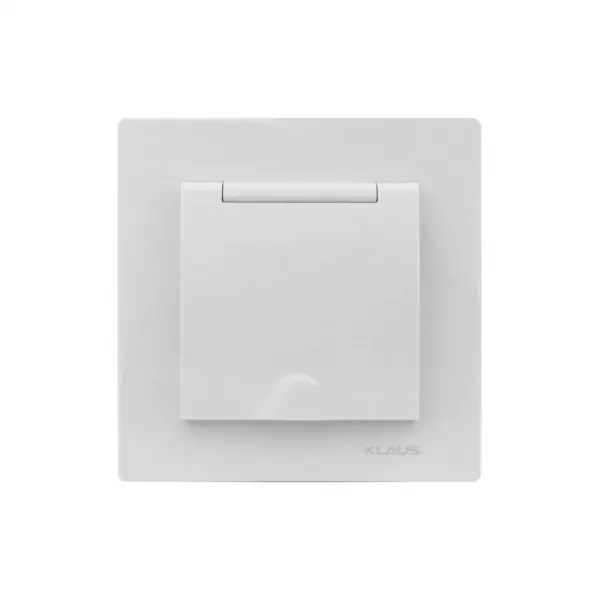 վարդակ կափարիչով սպիտակ KE01109W Klaus — Ապրանքի նկար 1