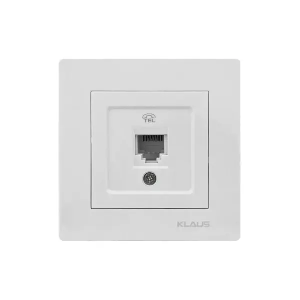 հեռախոսի վարդակ 1տ սպիտակ KE01110W Klaus — Ապրանքի նկար 1