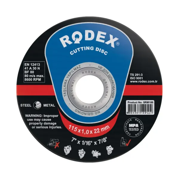 երկաթ կտրող դիսկ 230*1.6*22մմ SRM16230 Rodex — Ապրանքի նկար 1