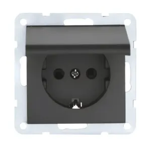 վարդակ կափարիչով սև KE01809W Klaus