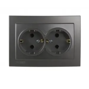 վարդակ 2տ հողանցումով սև KE01808 Klaus