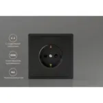 վարդակ հողանցումով սև KE01807W Klaus