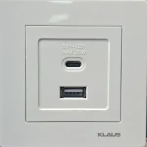 վարդակ USB սպիտակ KE01123 Klaus