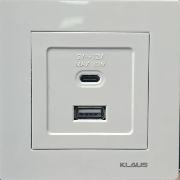 վարդակ USB սպիտակ KE01123 Klaus — Ապրանքի նկար 1