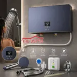 DS-11-23 գեյզեր երաշխիքով 8.5կվտ անտրացիտ թվային էկրան+ավտոմատ անջատիչ+դուշ+դուշի ու ջրի շլանգներ+կախիչ հորիզոնական
