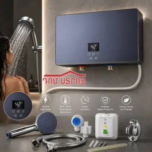 DS-11-23 գեյզեր երաշխիքով 8.5կվտ անտրացիտ թվային էկրան+ավտոմատ անջատիչ+դուշ+դուշի ու ջրի շլանգներ+կախիչ հորիզոնական