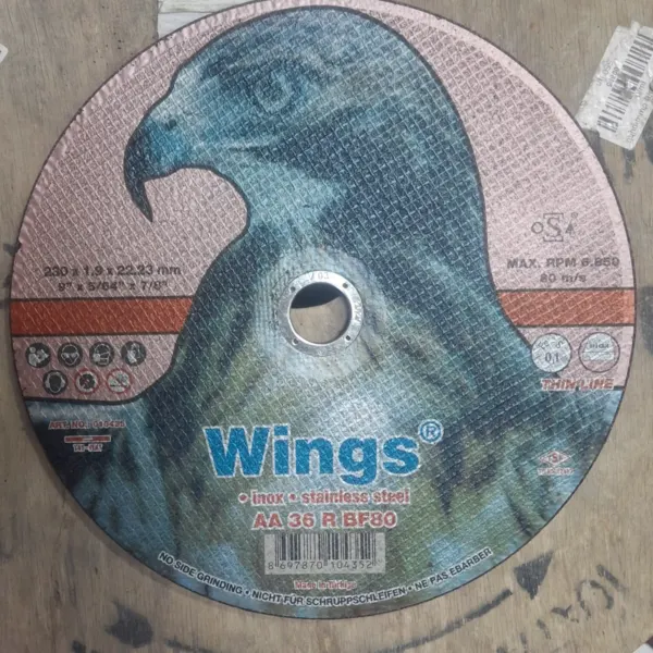 երկաթ կտրող դիսկ 230մմ կարմիր Wings