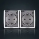 DS-97-25  վարդակ դրսի թափանցիկ կափարիչով  2 տեղ 199# — 1-րդ նկար