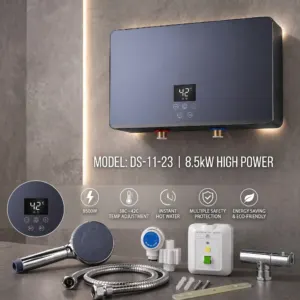 DS-11-23 գեյզեր երաշխիքով 8.5կվտ անտրացիտ թվային էկրան+ավտոմատ անջատիչ+դուշ+դուշի ու ջրի շլանգներ+կախիչ հորիզոնական