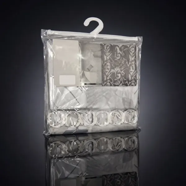 DS-12-40 բաղնիքի վարագույր արծաթ նախշ 180*180սմ — Ապրանքի նկար 1